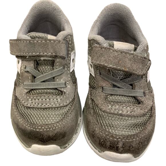 Saucony Jazz Lite Gray Unisex Baby Sneakers Sz 4.5 - Picture 3 of 9